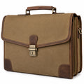 Aktentasche 42 x 12 x 32 cm braun in Lederoptik mit Schultergurt und Reißverschluss