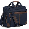 Laptoptasche 15.6 Zoll aus Polyester Grau Braun mit Schultergurt und Reißverschluss