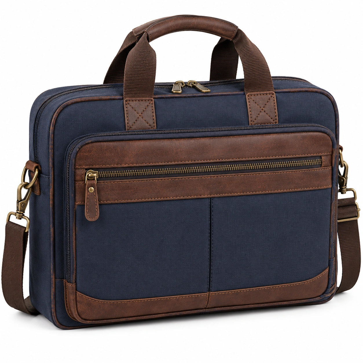 Laptoptasche 42 x 10 x 32 cm aus Textil und Kunstleder in Grau Schwarz mit Schultergurt