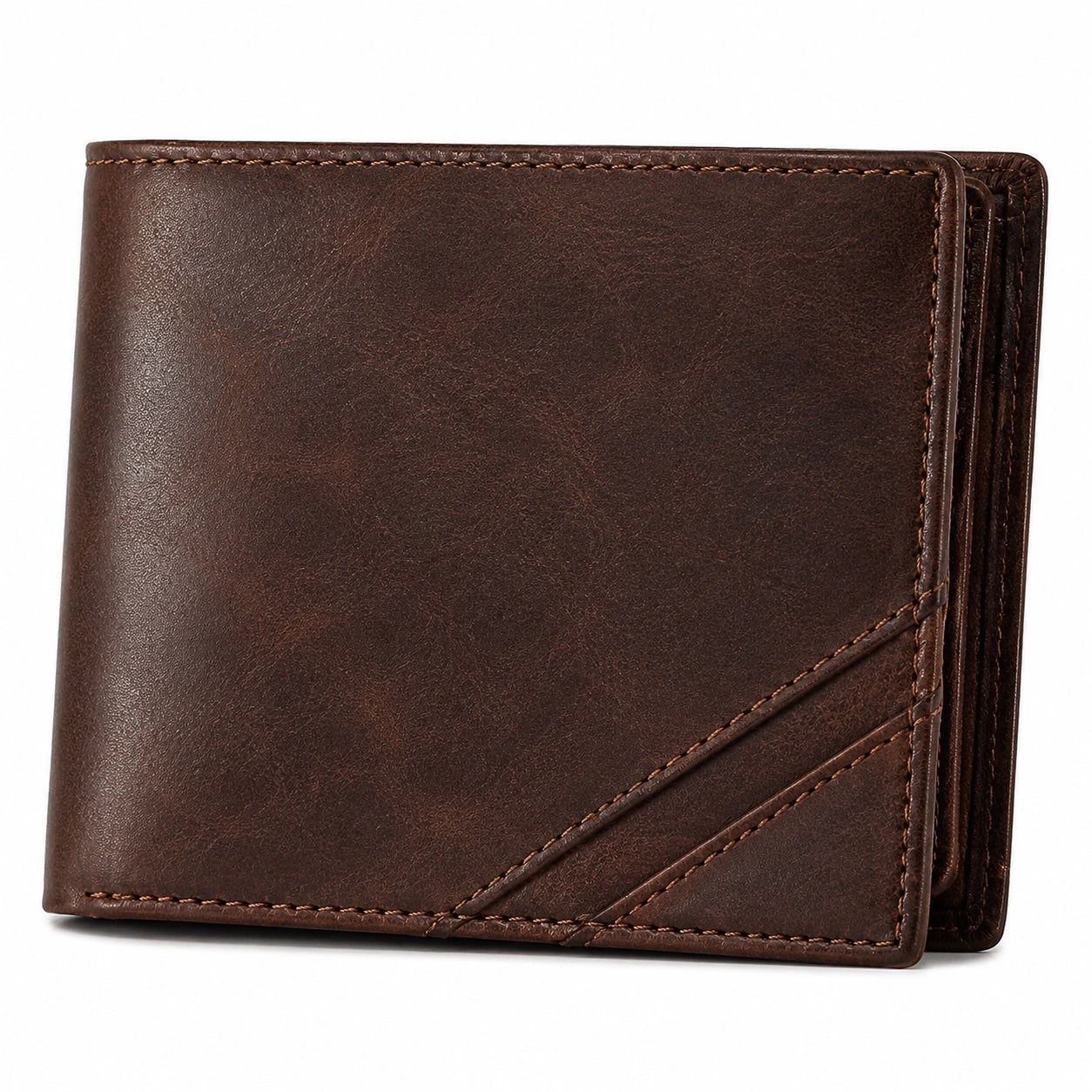 Geldbörse 12 x 9 x 2 cm in brauner Lederoptik mit Klappdesign