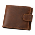 Geldbörse 12 x 10 x 2 cm Kunstleder Braun mit Druckknopf geflochten