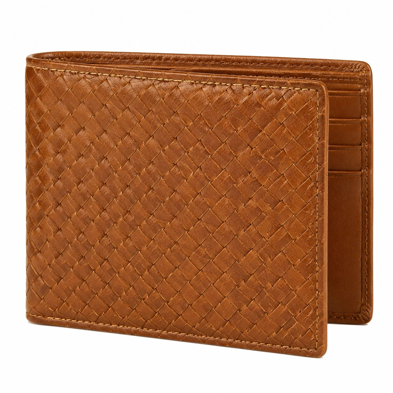 Geldbörse 12 x 10 x 3 cm braun aus Leder mit Münzfach und Kartenfächern