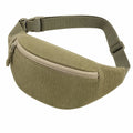 Gürteltasche verstellbare Größe aus Polyester olivgrün creme mit Reißverschluss für Alltag