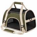 Haustier-Transporttasche 45 x 28 x 30 cm aus Polyester Hellblau Creme mit Netzfenstern