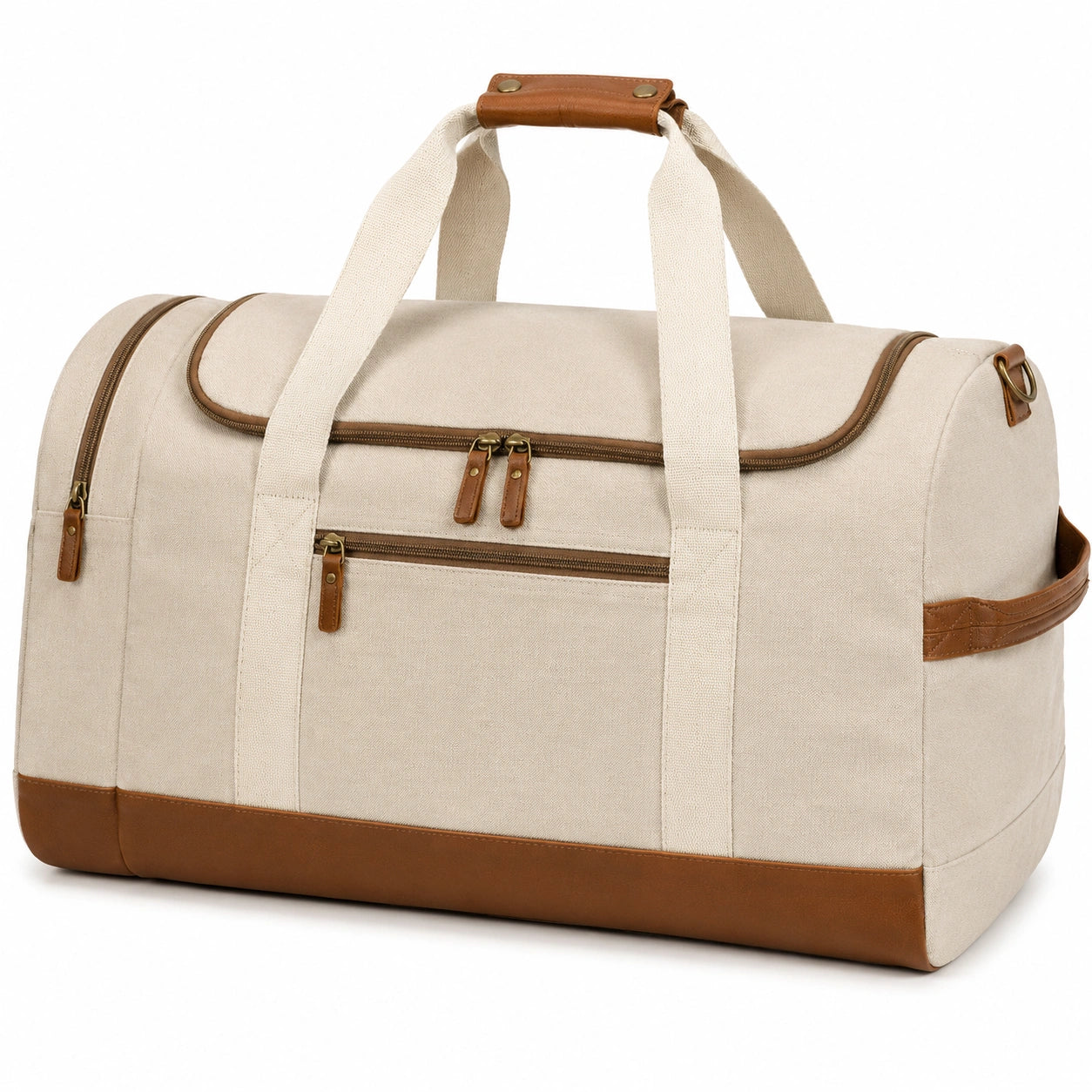 Reisetasche 55 x 28 x 30 cm aus Synthetik Olivgrün mit Schultergurt und Reißverschlussfächern
