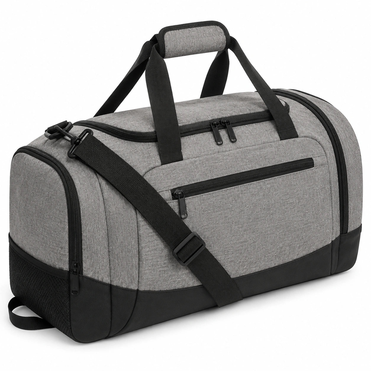 Reisetasche 45 x 23 x 28 cm aus Textil in Beige Braun mit Schultergurt und Reißverschluss