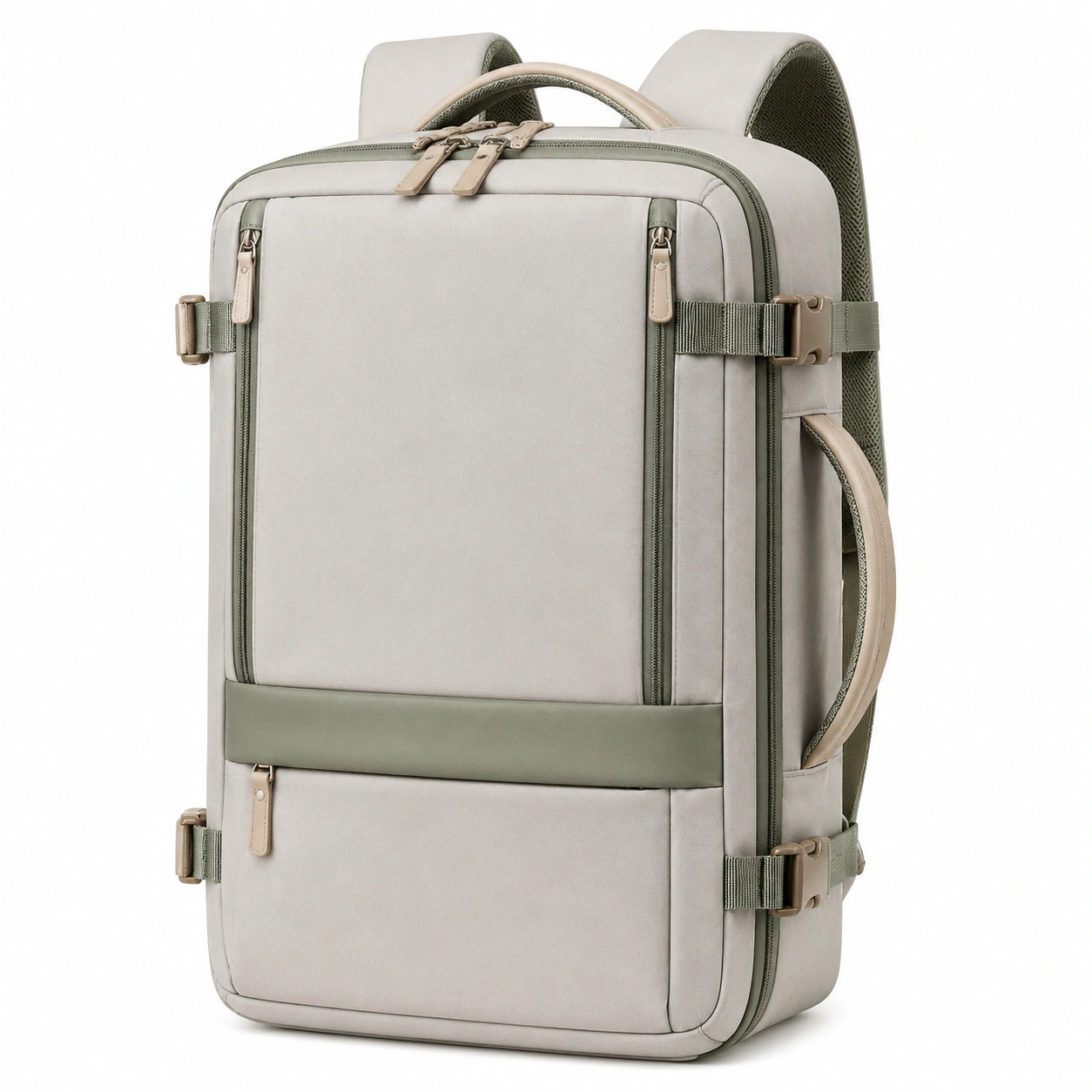 Laptop Rucksack 32 x 18 x 46 cm Schwarz Braun aus Textil mit USB Anschluss und gepolsterten Trägern