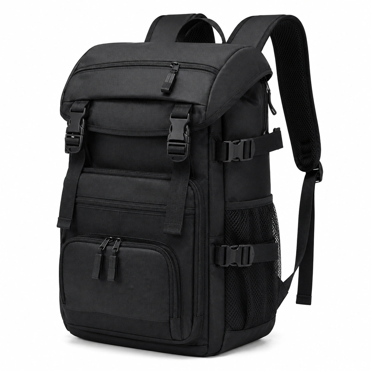Rucksack 45 x 30 x 18 cm aus Kunstleder Schwarz für Büro und Reisen