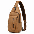 Umhängetasche 18 x 10 x 32 cm Beige Textil mit mehreren Fächern