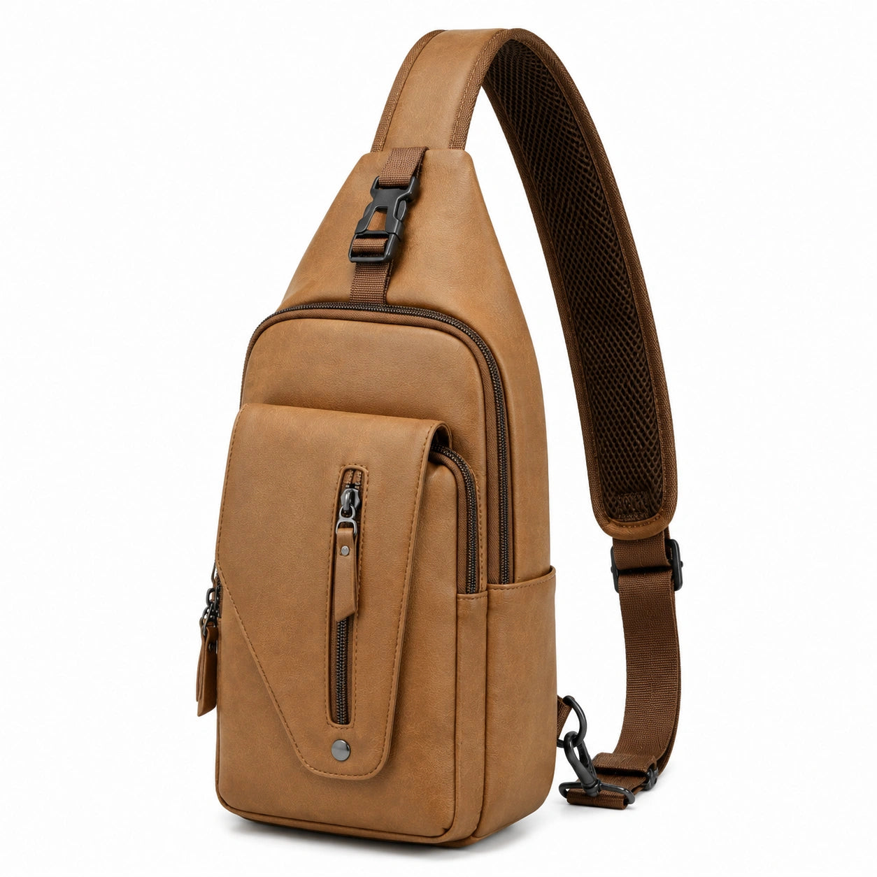 Umhängetasche 18 x 10 x 32 cm Beige Textil mit mehreren Fächern