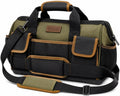 Werkzeugtasche 38 cm aus Canvas in Beige Braun mit Schultergurt und Außenfächern