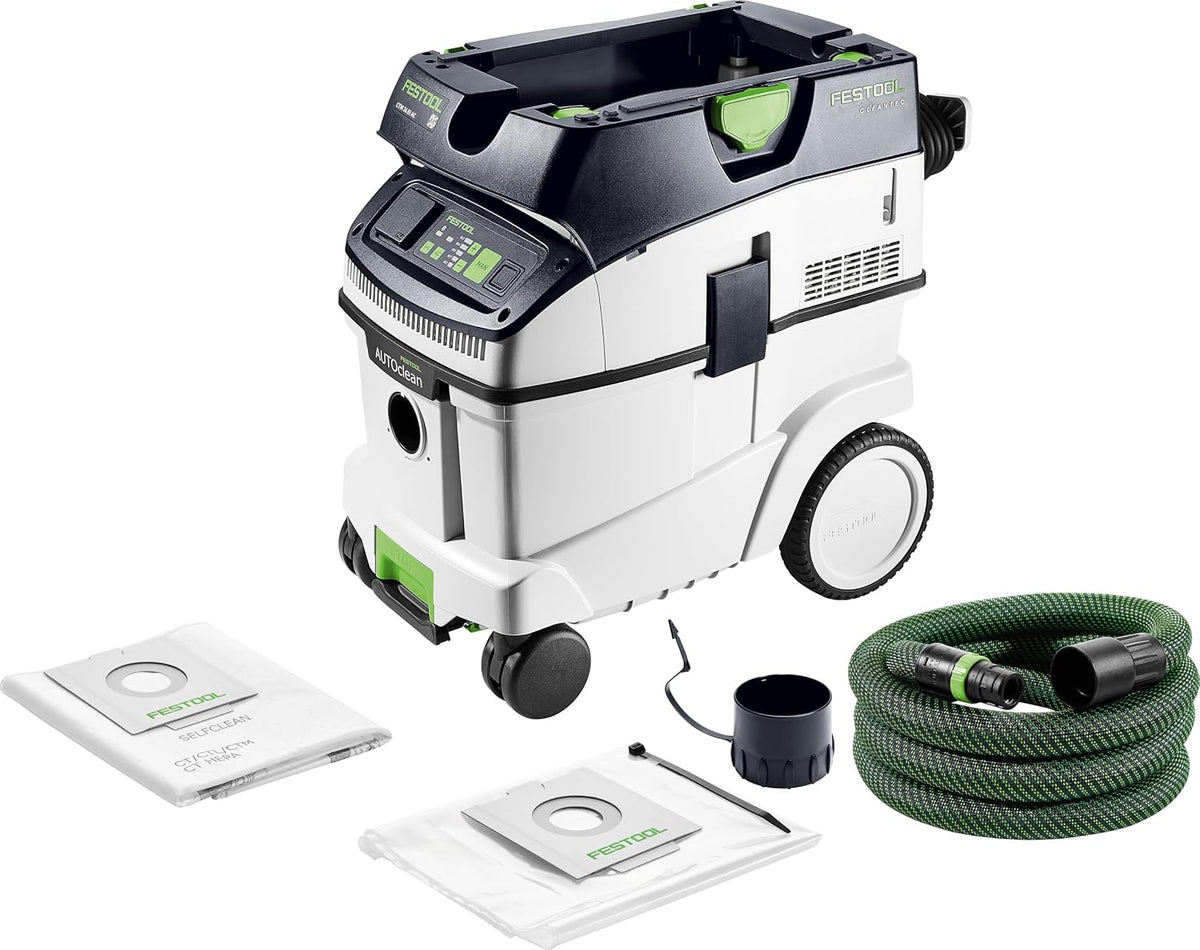 Festool Staubsauger, Schwarz/Weiß/Grün, Absaugmobil CLEANTEC CTM 36 Ei AC