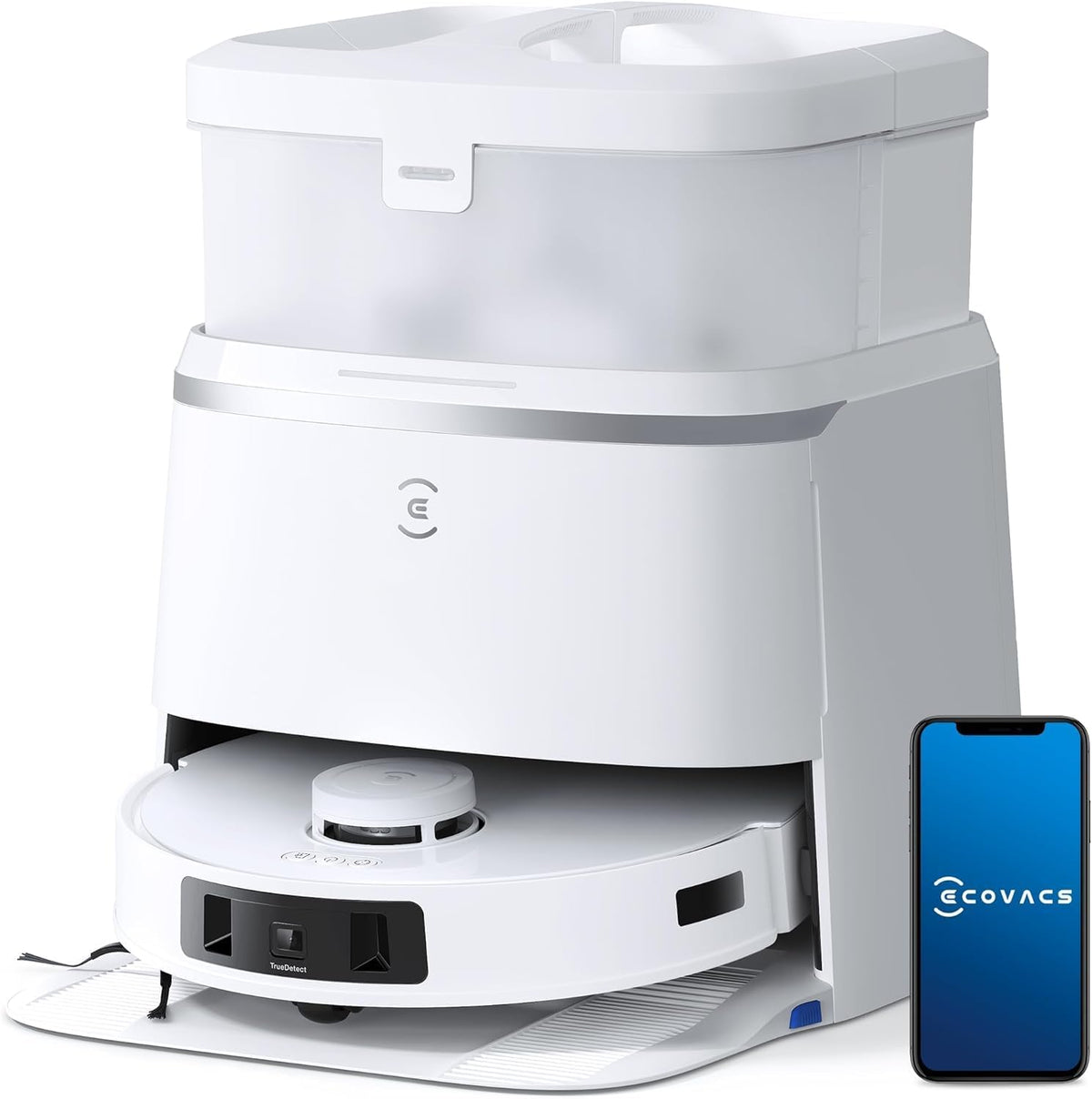 Ecovacs T30 PRO OMNI Saugroboter, Weiß/Silber, DEEBOT mit Wischfunktion, mit TrueEdge Moppin, Zero Tangle Bürste