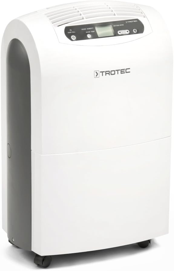 TROTEC Luftentfeuchter, 230 m, 30 L, 90 m, 4,3 L, Weiß/Grau, Elektrischer TTK 100 E, Entfeuchtungsleistung /24h
