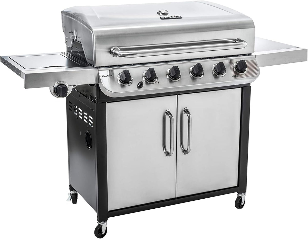 Charbroil Gasgrill, Silber/Schwarz, Char-Broil Convective 640 S XL - 6 Brenner mit Seitenbrenner, Edelstahl