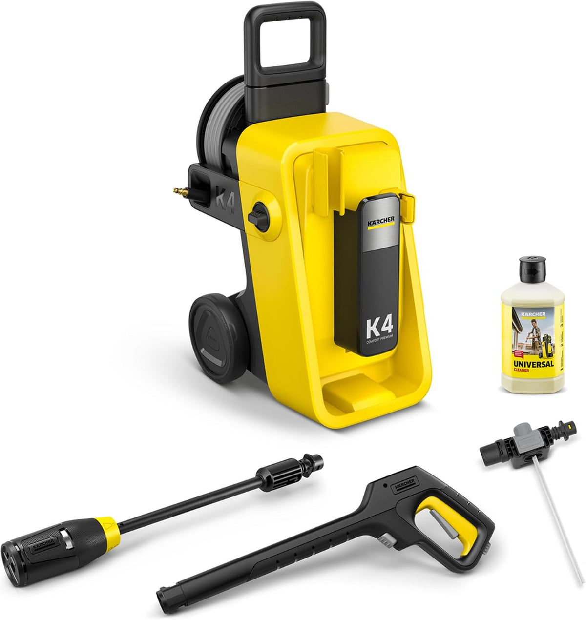 Karcher Hochdruckreiniger, 130 bar, 420 l, 17 kg, 30 m, Gelb/Schwarz, Kärcher K 4 Comfort Premium, Druck: max