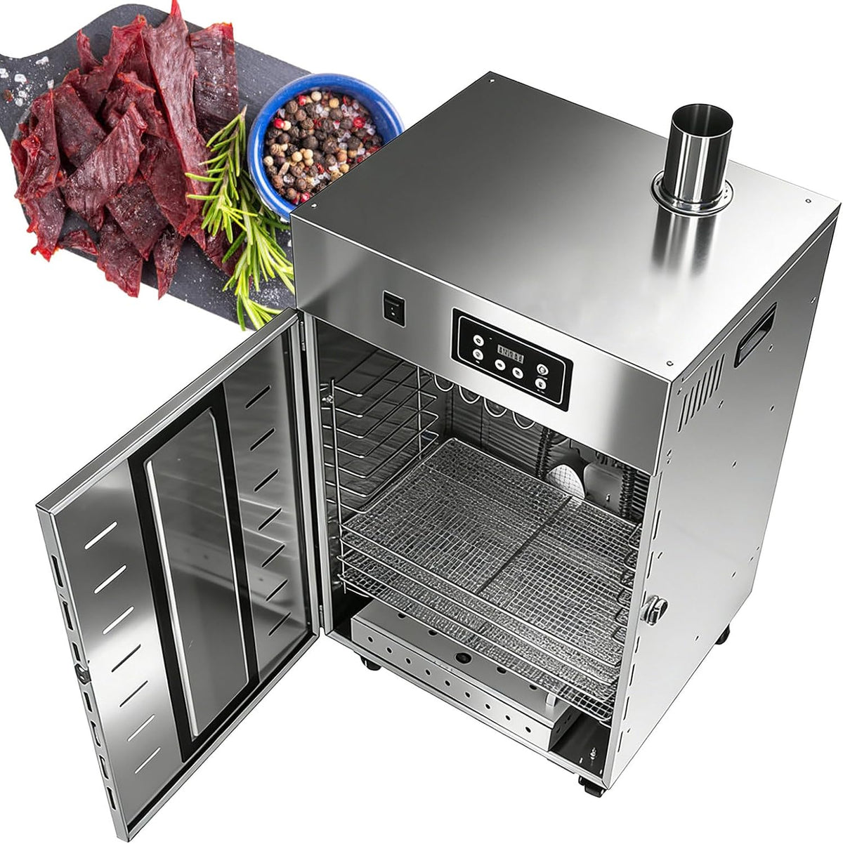 QJJML Wäschetrockner, 1000 W, 1000w, Gehäuse und Sichtfenster aus Edelstahl, Silber