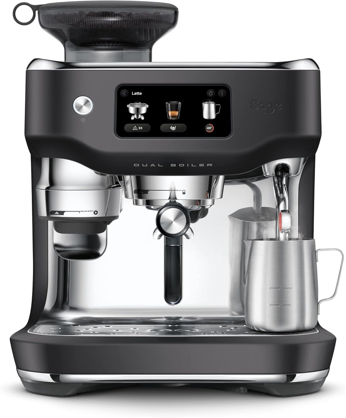 Sage Milchaufschäumer, Schwarz, The Oracle Dual Boiler - Kaffeemaschine mit Manuellem &