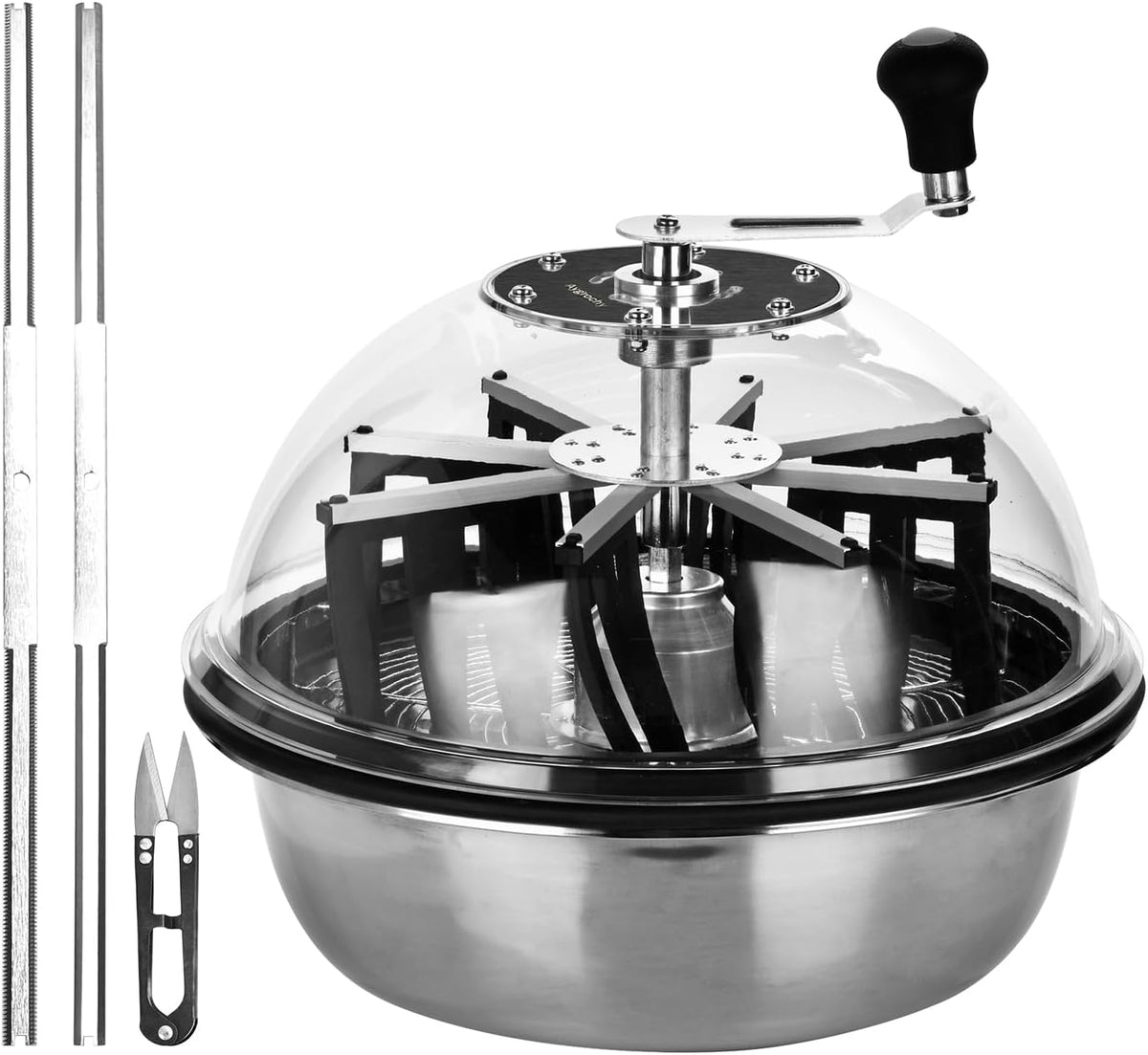 Aygrochy Elektrorasierer, 48 cm, Silber/Schwarz, Blattschüssel Trimmer, Blattschalentrimmer für Pflanzenknospen und Blumen