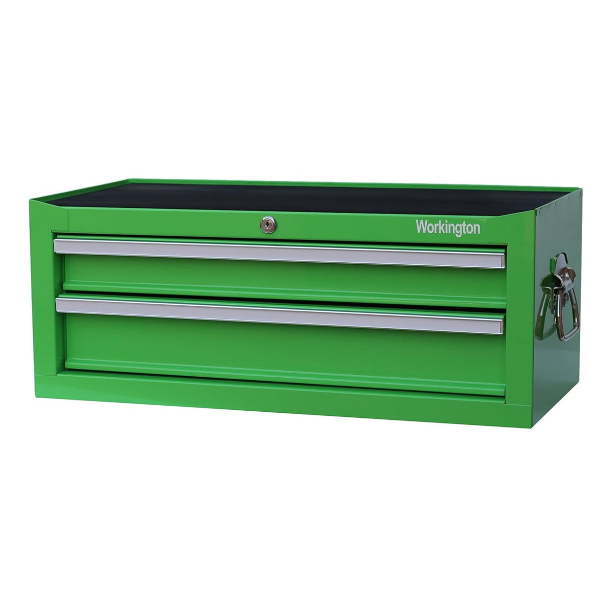 Workington Werkzeugkasten, 66 cm, Grün, Industrielle 2 Schubladen, tragbare Metall-Zwischenbox, Werkzeug-Aufbewahrungsbox