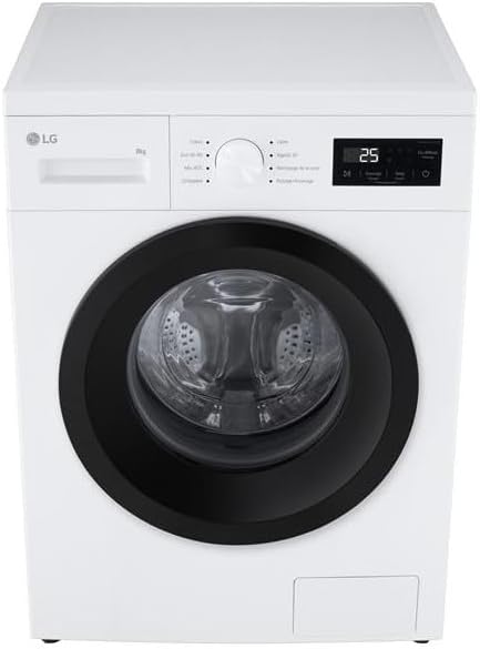 LG Waschmaschine, 8 kg, Weiß, / 1400 U/min / Klasse A / Dampf / ThinQ /