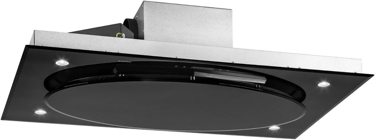 Klarstein Dunstabzugshaube, 110 cm, 800 m, silber/schwarz, Secret Service -, Wandabzugshaube, Abluft, 3 Stufen