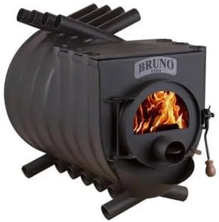 ThermoFlux Kaminofen, 25 kW, Schwarz, Werkstattofen BRUNO® Pyro V mit Herdplatte, Warmluftofen