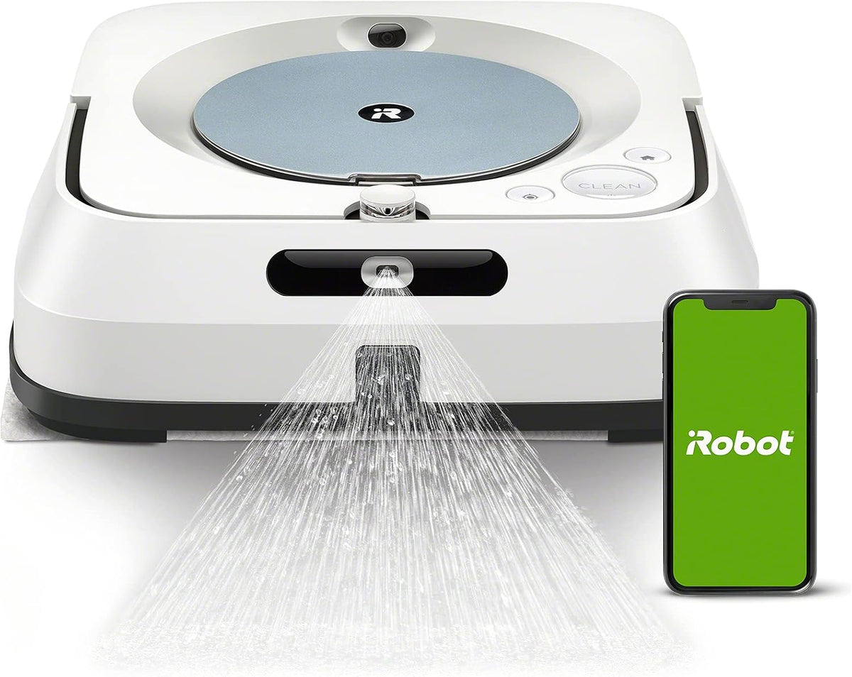 Sofa iRobot, Weiß, Braava Jet m6 (m6134) Wischroboter mit, Nasswischen & Trockenfegen, Sprachassistent-kompatibel
