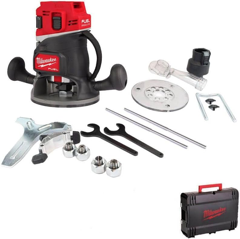Milwaukee Oberfräsen, 1,27 cm, 2 Zoll, 18 V, Schwarz/Rot/Silber, M18 FR12 Kraftstofffräse, kabellos, bürstenlos