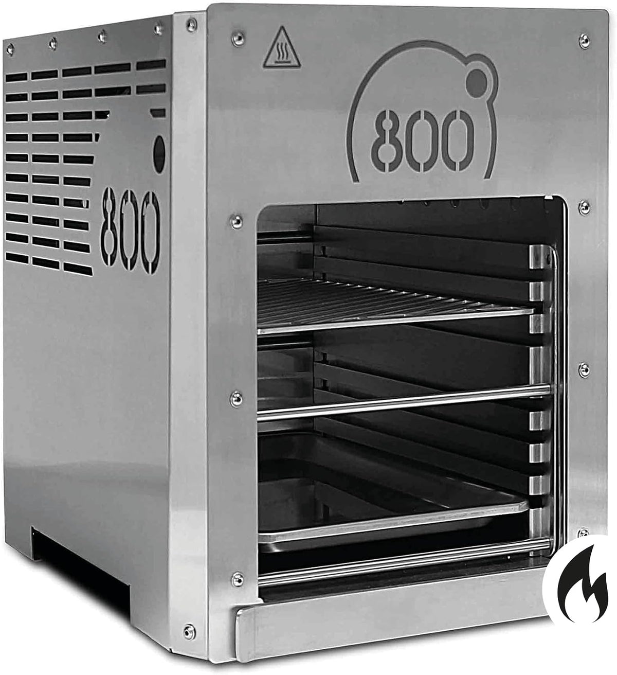 intergrill Gasgrill, 20,3 kg, 4,82 kW, Silber, 800° XL, Hochleistungs-Steakgrill Edelstahl, Oberhitzegrill inkl. Grillrost und Gastroschale