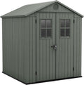 Gerätehaus Keter, 3,3 m, Salbeigrün, Gartenhaus Darwin 6 x 6, Holzoptik, Farbe, 190 x 183 x 221 H cm