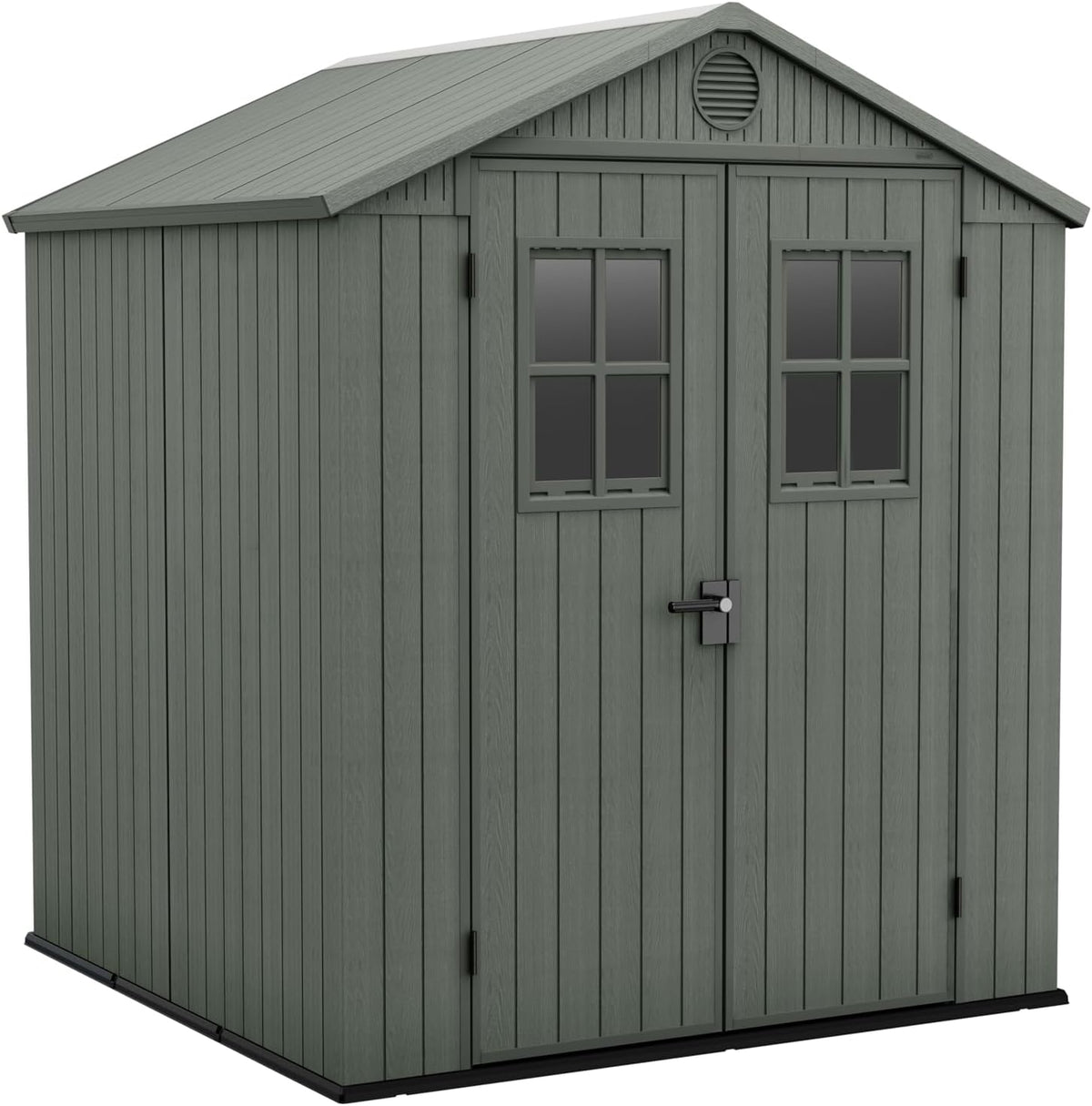 Gerätehaus Keter, 3,3 m, Salbeigrün, Gartenhaus Darwin 6 x 6, Holzoptik, Farbe, 190 x 183 x 221 H cm