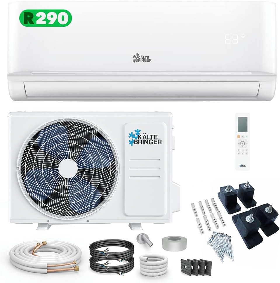 Kältebringer Split-Klimaanlage, 3,4 kW, 5m, weiß, R290 Split Klimaanlage - 12000 BTU - - Propan Klimagerät, WiFi & App