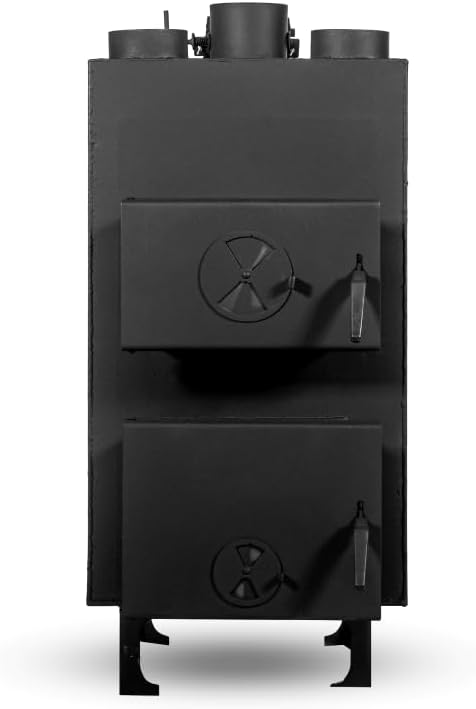 Warmluftofen Kaminofen, 20 KW, Schwarz, Holzofen, Werkstattofen