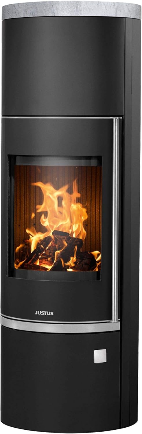 Justus Kaminofen, Schwarz/Grau, 5693 11 Faro W+ 2.0 Stahl Schwarz