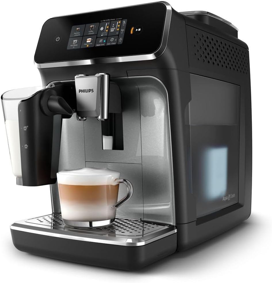 Philips Kaffeevollautomat, Schwarz/Silber, 2300 Series Kaffee-Vollautomat Kaffeebohnen