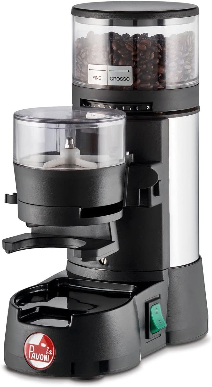 La Pavoni Kaffeemaschine, Schwarz/Silber, Kaffeemühle Jolly Dosato Lusso
