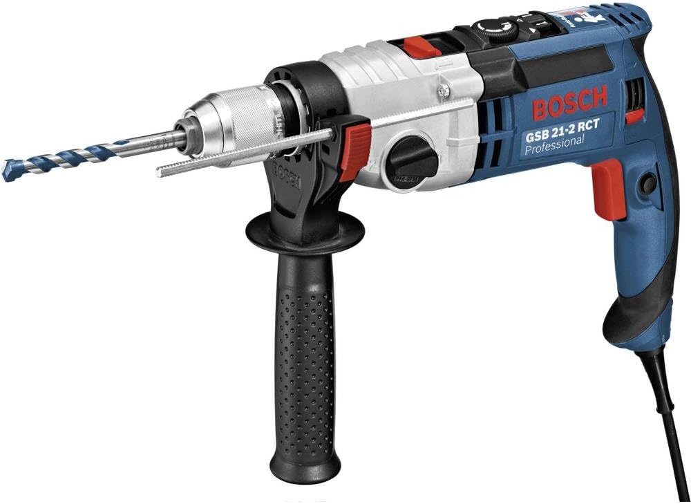 Bosch Professional Elektrowerkzeug, 22 mm, 210 mm, 13 mm, Blau/Schwarz/Rot, Schlagbohrmaschine GSB 21-2 RCT (Bohr-Ø in Beton: 13