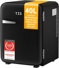 TZS First Austria Mini-Kühlschrank, 40 L, Schwarz, Retro Mini Kühlschrank lautlos - Kleiner Minikühlschrank im, Büro