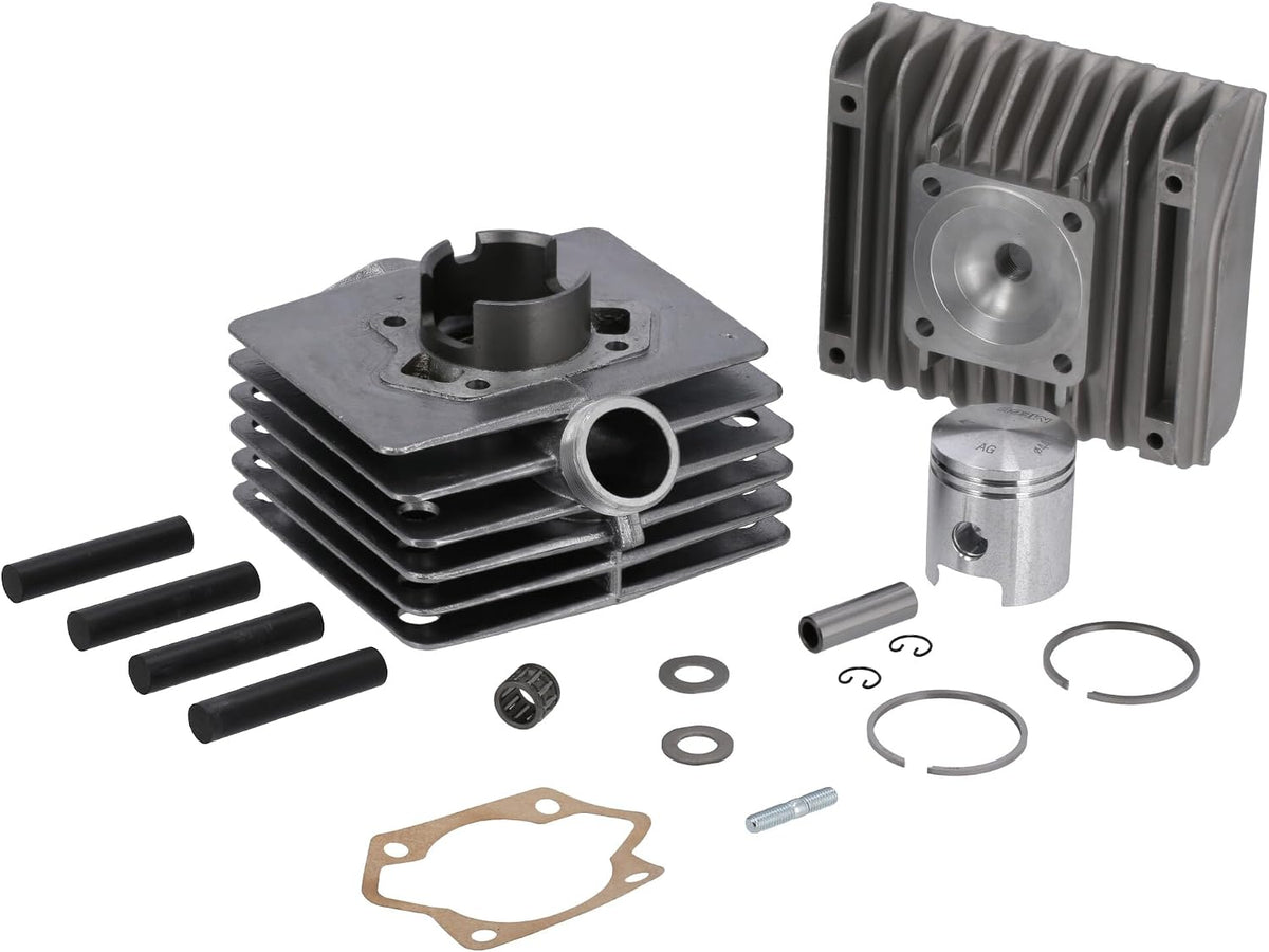 Almot Zylinderköpfe, 45 mm, 53 mm, Silber/Schwarz, Set: Zylinder komplett kugelpoliert mit Zylinderkopf, Kolben S70
