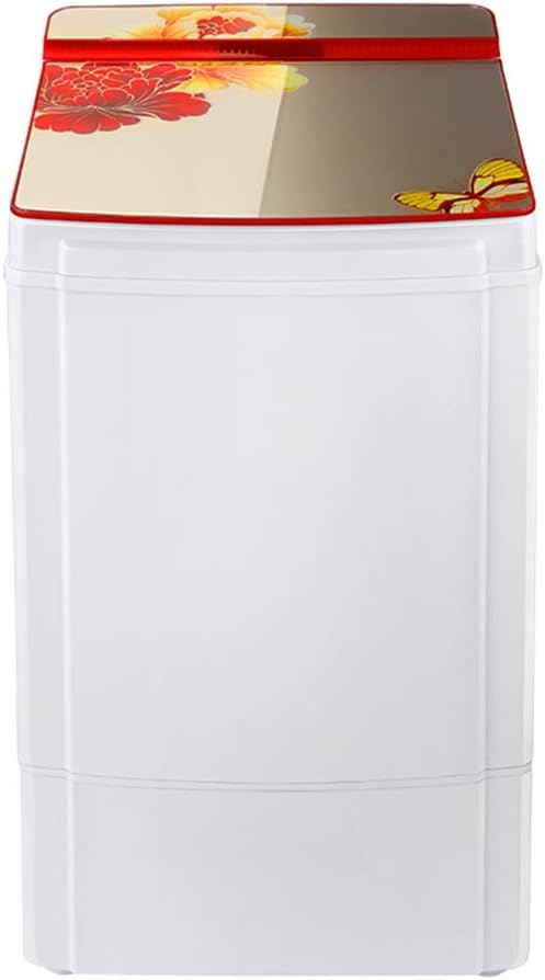 FIOFE Waschmaschine, 7,0 Kg, 200 W, Weiß/Rot, Schleudertrockner, Einzylinder-Dörrgerät, Edelstahl-Schleudertrockner