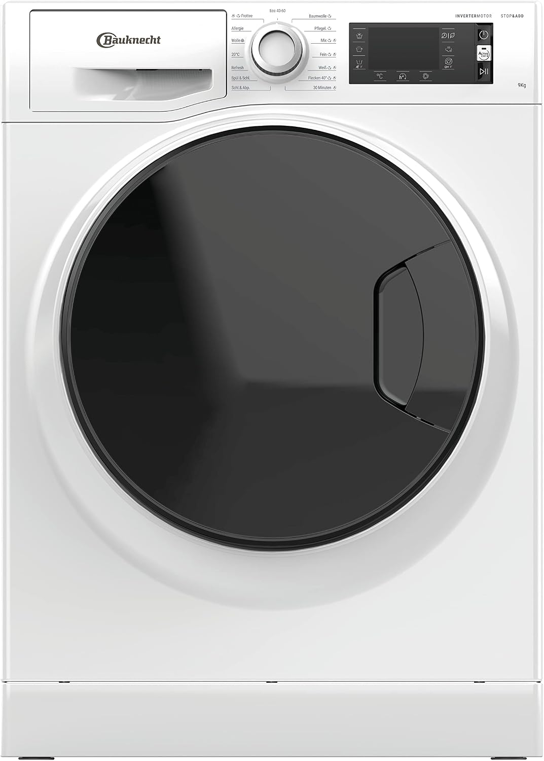 Bauknecht Waschmaschine, 9 kg, Weiß/Schwarz, WM Elite 9AA / / 1400 U/min/Energieeffizienzklasse