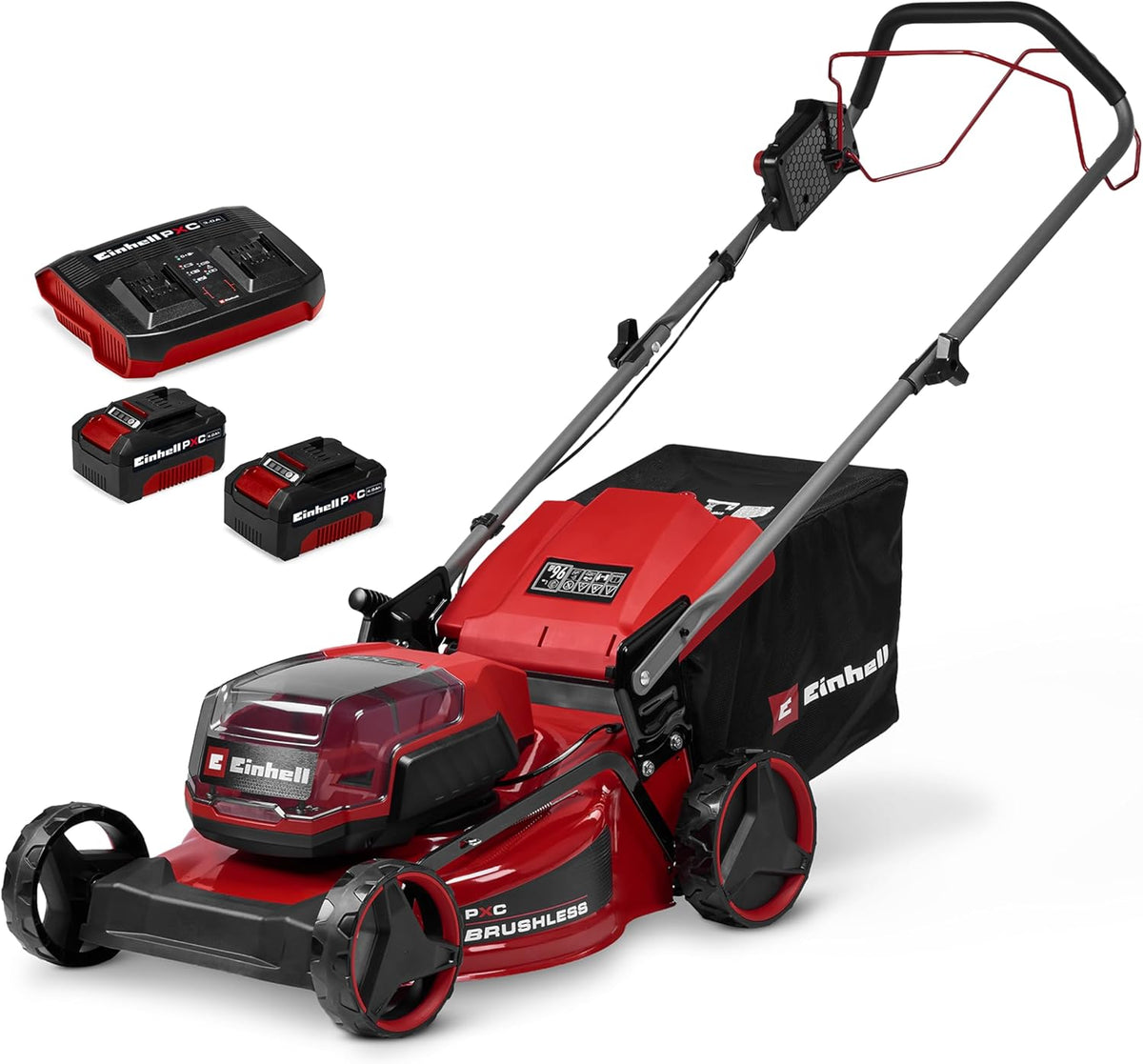 Einhell Rasenmäher, 4,0 Ah, 46 cm, 500 m, 36 V, Rot/Schwarz, Akku- GC-cm 36/46 S Li BL Kit Power X-Change (, Schnittbreite