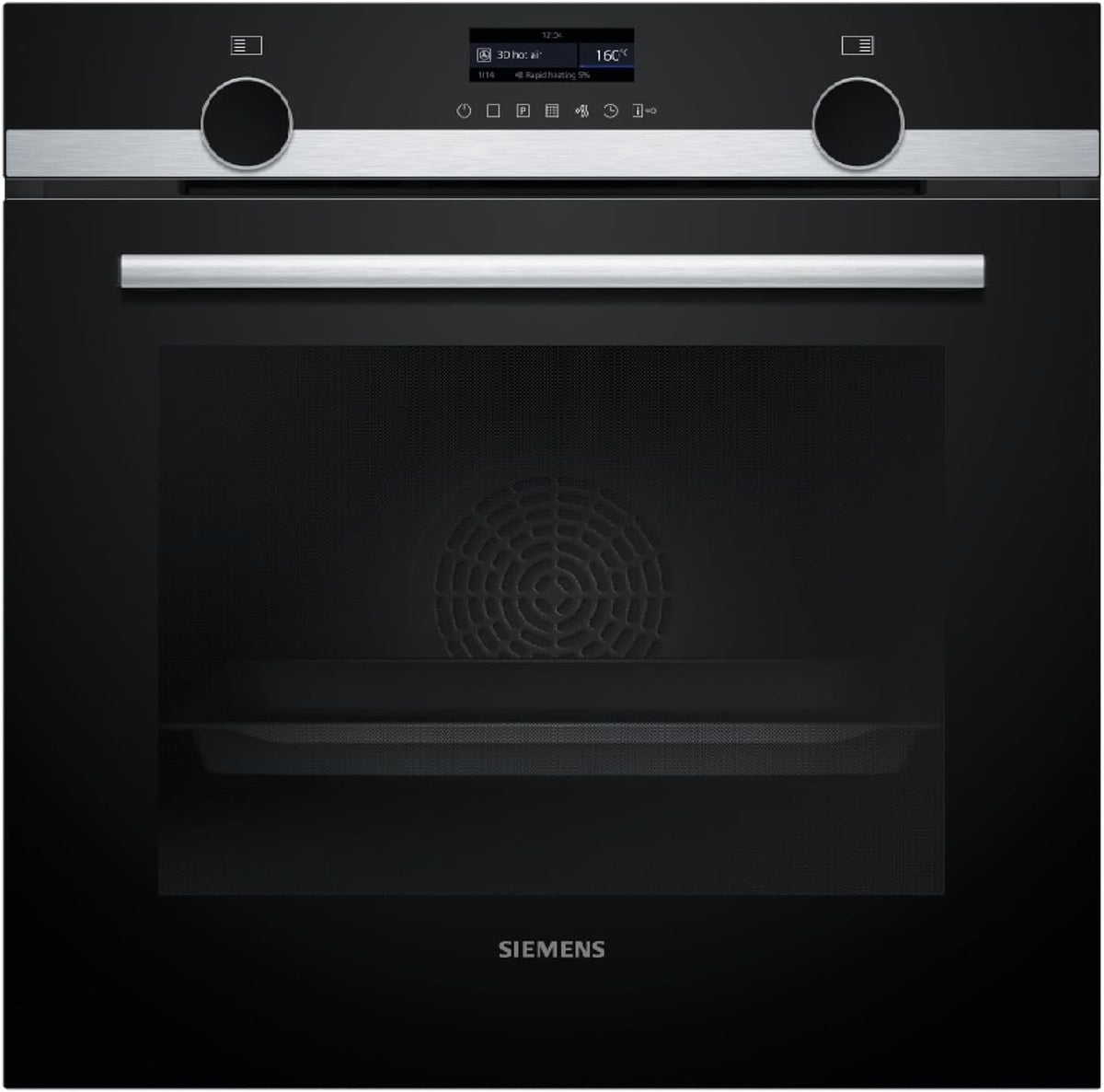 SIEMENS Backofen, 60 x 60 cm, Schwarz/Edelstahl, HB579GBR3, iQ500, Einbau-, Air Fry, activeClean Pyrolyse Selbstreinigung