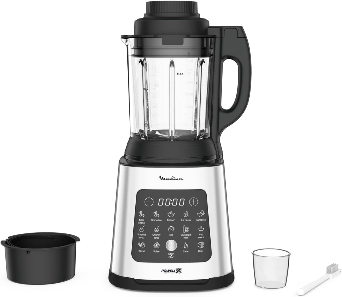 Moulinex Küche Haushalt & Wohnen,Elektrische Küchengeräte,Küchenmaschinen Rührgeräte & Mixer, 1400 W, 2 l, Schwarz/Silber