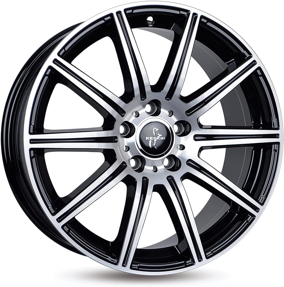 Keskin Felgen, 66.60 mm, Schwarz/Silber, 5x19 ET45 5.00x112.00 Hub Hole - Alu