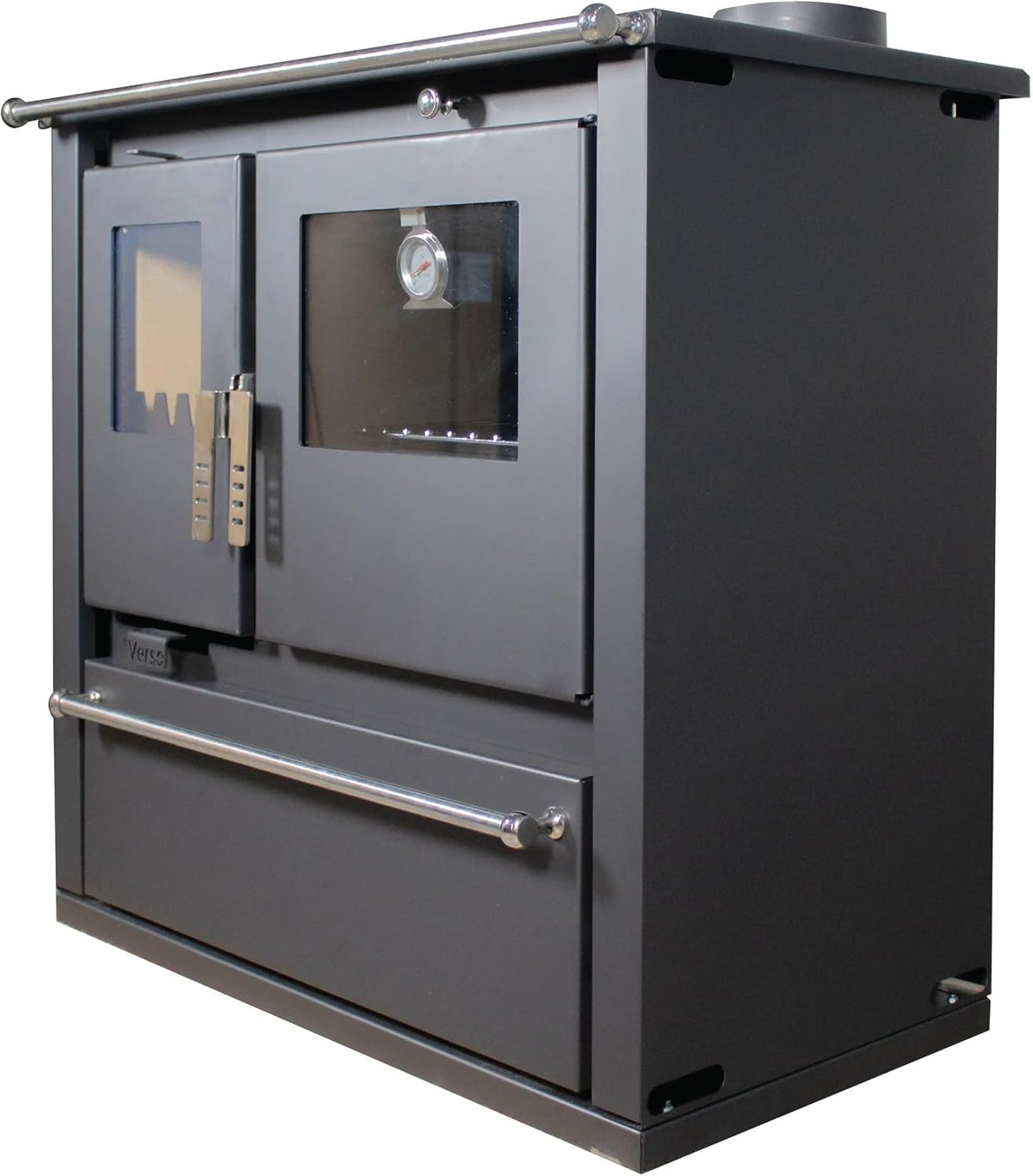 Nana IF Kaminofen, 7.7 kW, Schwarz, EEK A+ - Verso CS Plus Küchenofen Holzherd - e