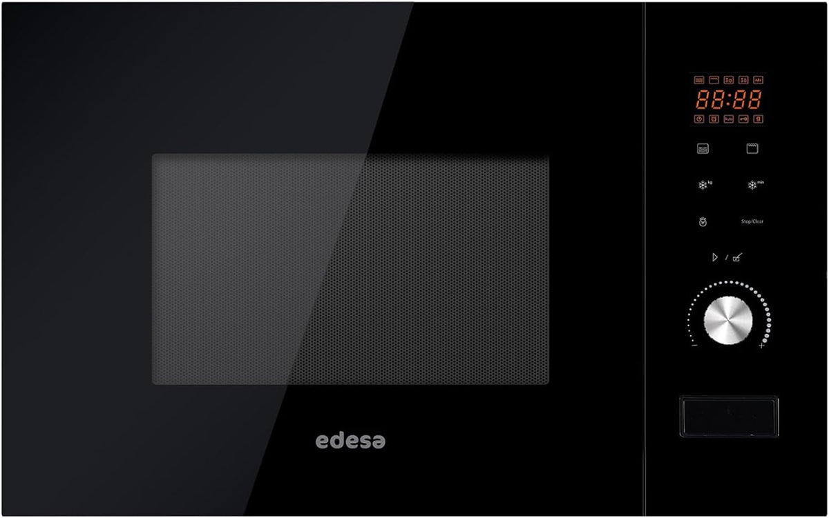 Edesa Mikrowelle, 59,5 cm, 1000 W, 800 W, 20 l, Schwarz, EMW-2020-IG BK, Einbau, und Grill, Innengehäuse aus Edelstahl