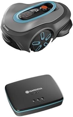 Gardena Mähroboter, 1.200 m, Schwarz/Grau/Blau, Bundle aus smart SILENO max ² + smart Gateway