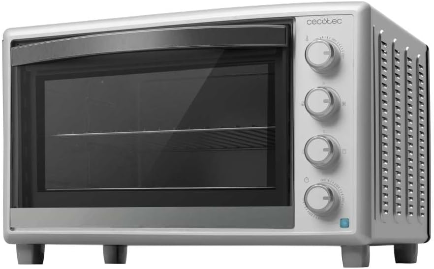 Cecotec Mini-Öfen, 60 Liter, 2200 W, Weiß, Innenbeleuchtung, 12 Funktionen, Temperatur bis zu 230°C, Doppelglastür